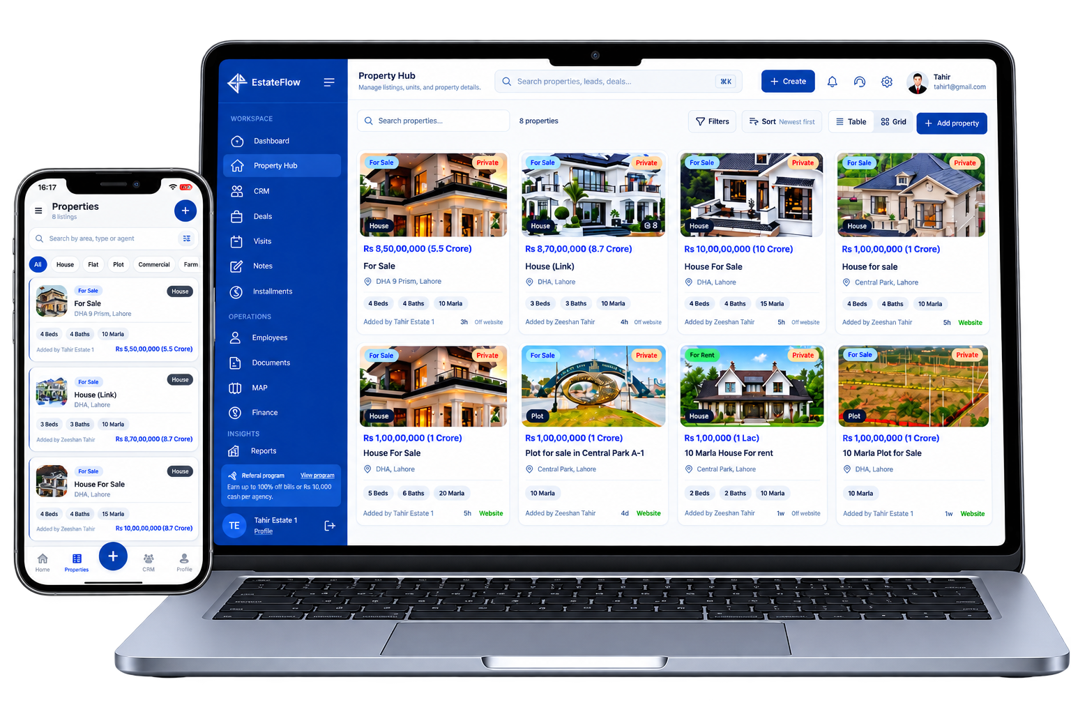 EstateFlow — Properties & Listings