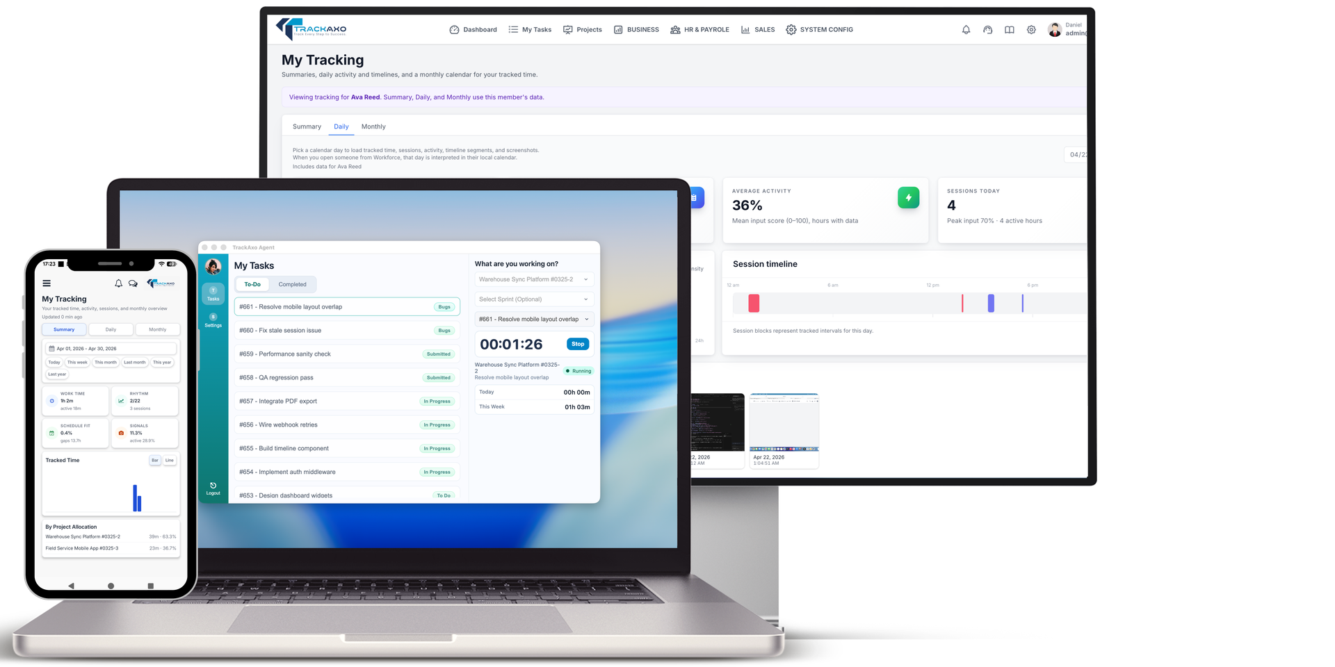 TrackAxo — Desktop Tracker